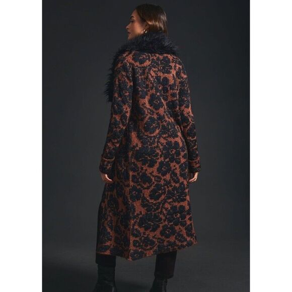 NWT Anthropologie Jacquard Cardigan Sweater in Navy/Marin size X-large - Picture 4 of 11